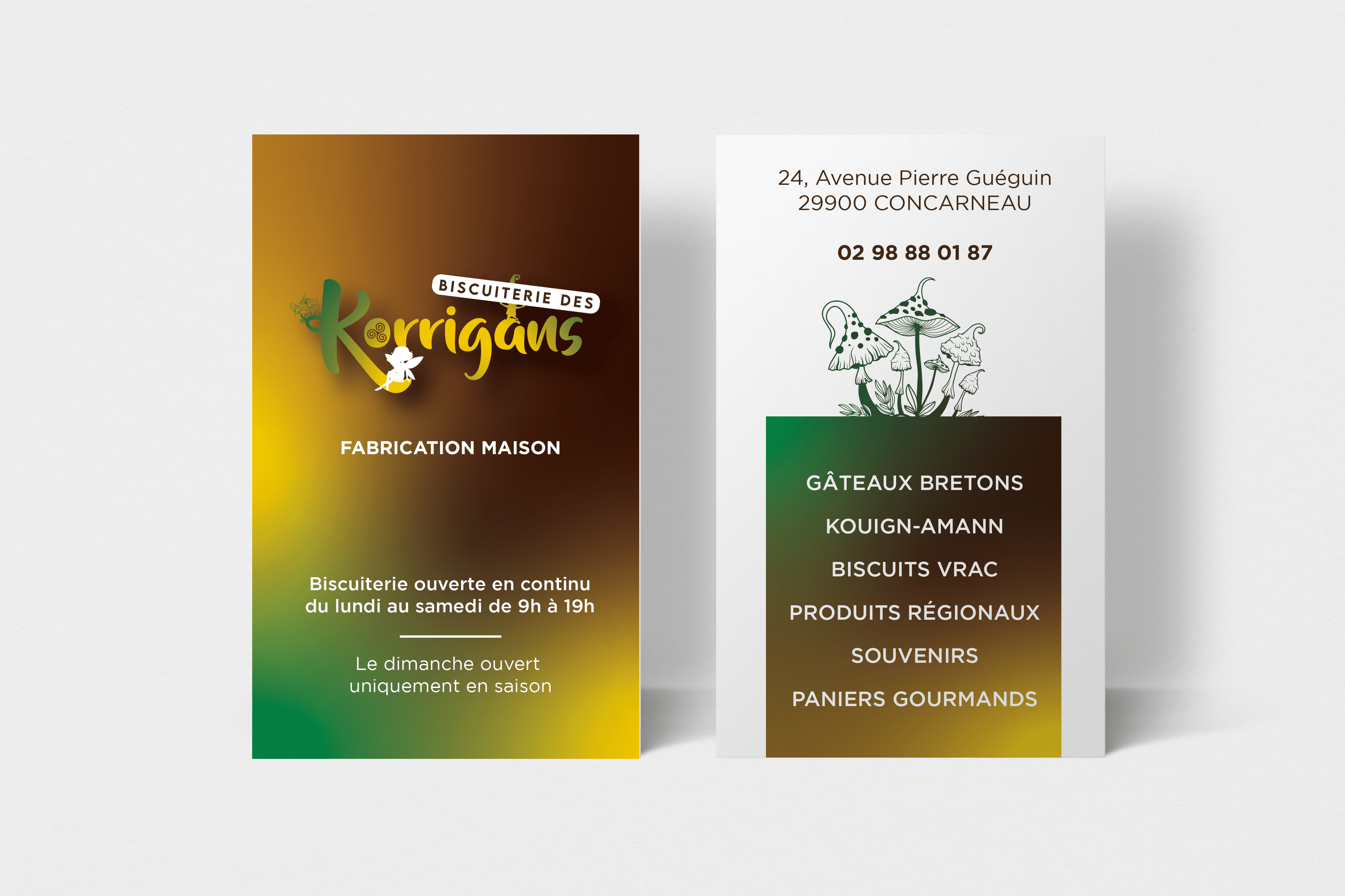 mock-up carte de visite biscuiterie des Korrigans