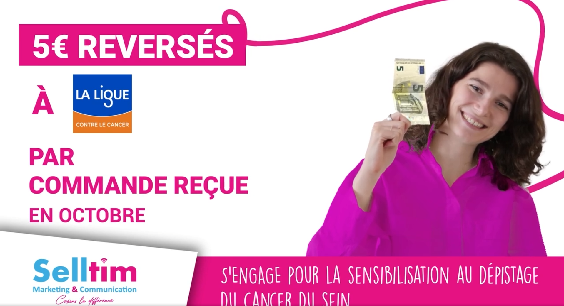 Selltim - Octobre Rose : Remise du chèque à la Ligue contre le cancer !