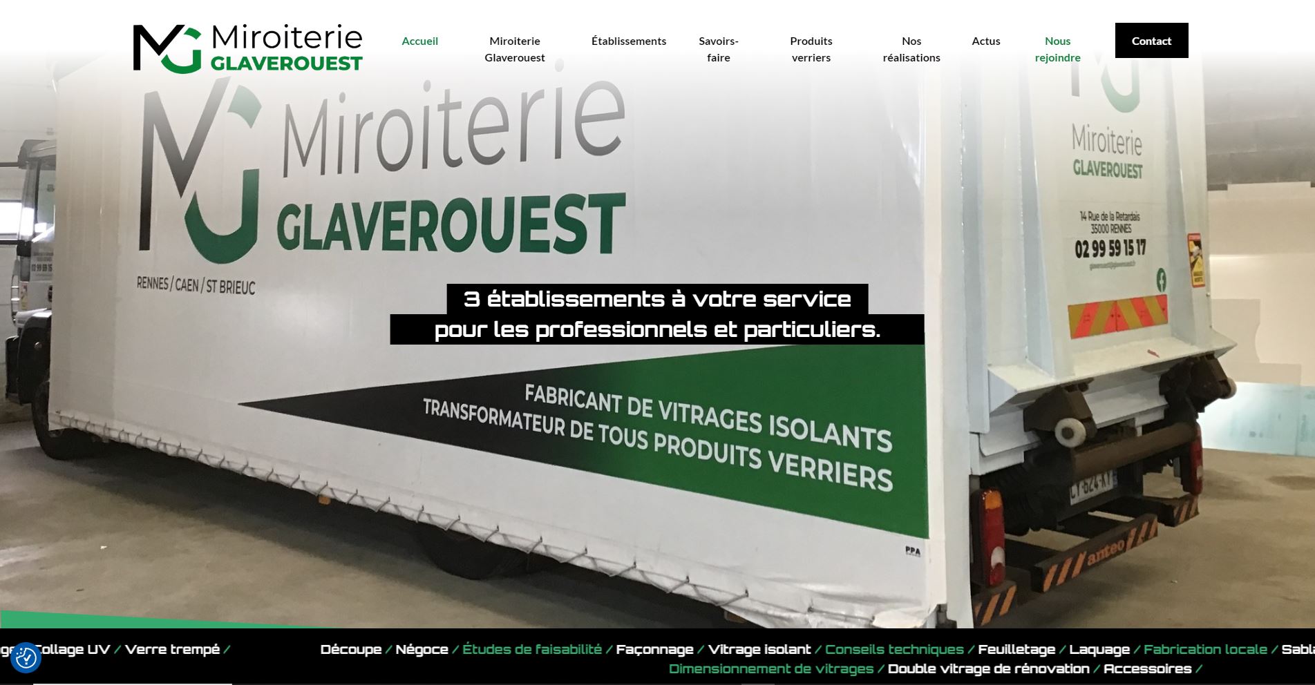 Glaverouest site mockup