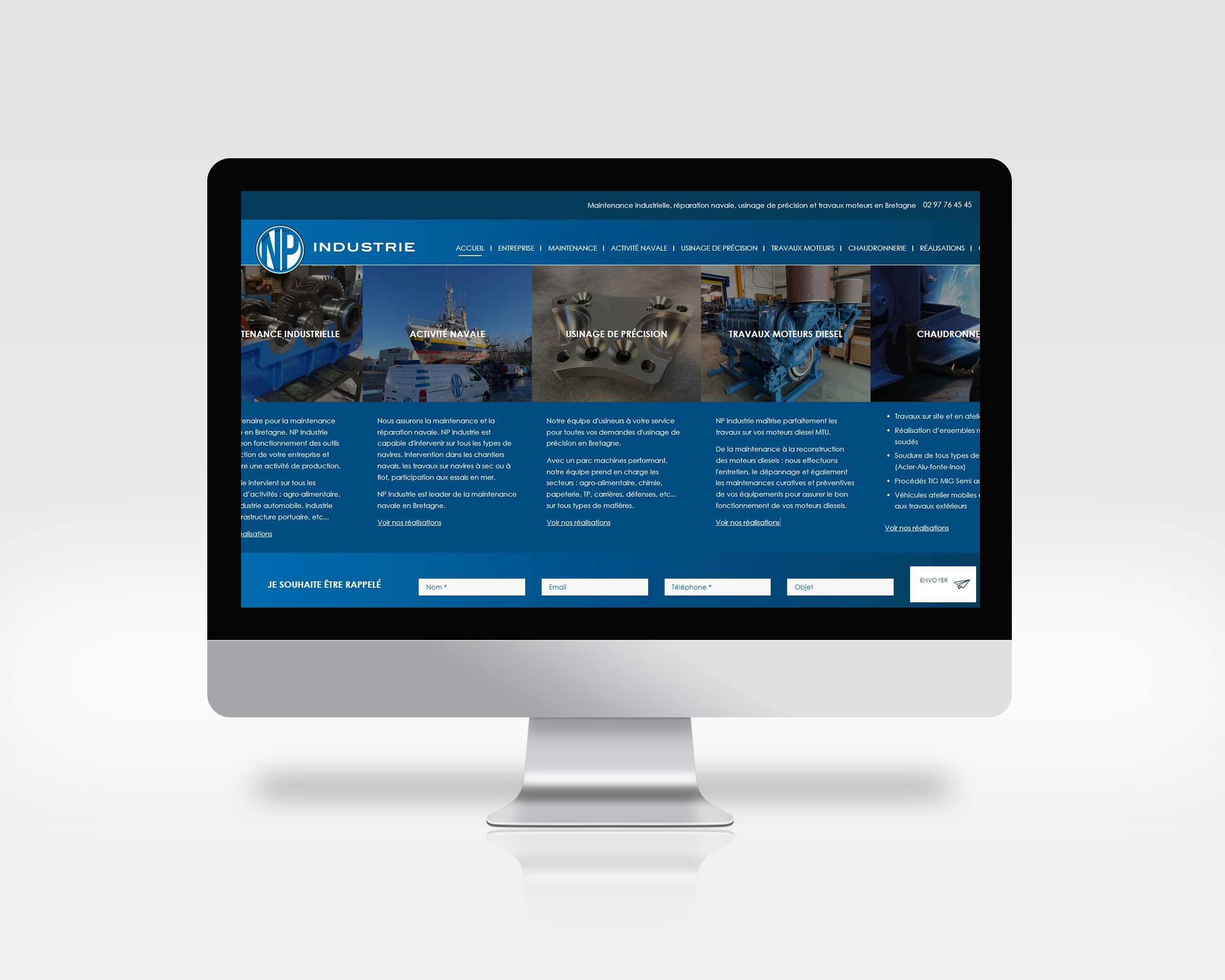 Np industrie site internet mock-up