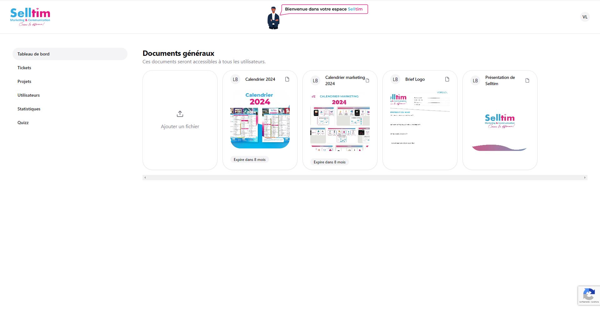 Selltim intranet capture page accueil